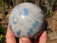 Polished Blue Spotted Spinel Quartz Spheres x 3 From Madagascar