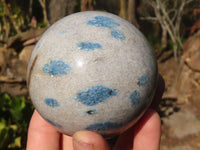 Polished Blue Spotted Spinel Quartz Spheres x 3 From Madagascar