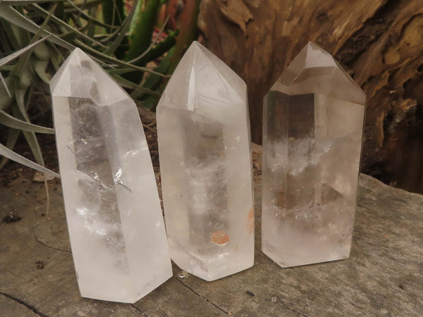 Polished Clear Quartz Crystal Points x 6 From Madagascar - TopRock