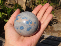 Polished Blue Spotted Spinel Quartz Spheres x 3 From Madagascar