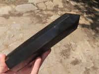 Polished Black Basalt Points  x 3 From Madagascar - TopRock