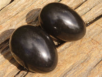 Polished Schorl Black Tourmaline Eggs  x 6 From Antsirabe, Madagascar - Toprock Gemstones and Minerals 