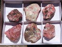 Natural Rhodonite, Quartz, Chromite Cobbed Rough Pieces  x 6 From Rushinga, Zimbabwe - TopRock