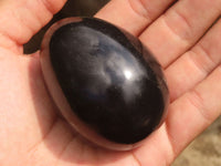 Polished Schorl Black Tourmaline Eggs  x 6 From Antsirabe, Madagascar - Toprock Gemstones and Minerals 