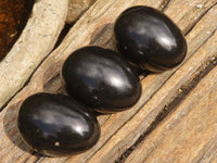 Polished Schorl Black Tourmaline Eggs  x 6 From Antsirabe, Madagascar - Toprock Gemstones and Minerals 