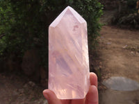 Polished Gemmy Rose Quartz Points x 3 From Antsirabe, Madagascar