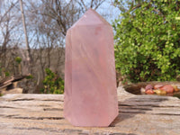 Polished Gemmy Rose Quartz Points x 3 From Antsirabe, Madagascar