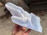 Natural Etched Blue Chalcedony Specimens  x 2 From Nsanje, Malawi