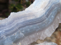 Natural Etched Blue Chalcedony Specimens  x 2 From Nsanje, Malawi