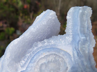 Natural Etched Blue Chalcedony Specimens  x 2 From Nsanje, Malawi