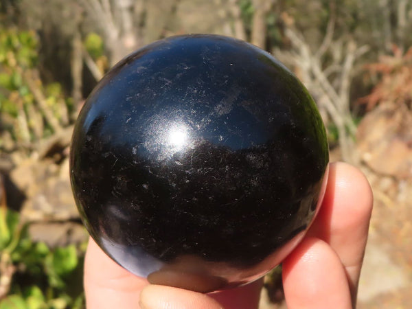 Polished Schorl Black Tourmaline Spheres x 3 From Madagascar