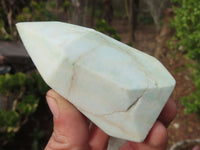 Polished Blue Smithsonite Aragonite Points x 4 From Congo