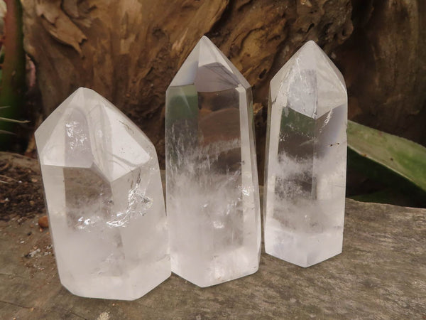 Polished Clear Quartz Crystal Points x 6 From Madagascar - TopRock