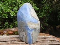 Polished Blue Lace Agate Standing Free Forms  x 2 From Nsanje, Malawi - Toprock Gemstones and Minerals 