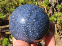 Polished Blue Lazulite Spheres  x 3 From Madagascar - Toprock Gemstones and Minerals 