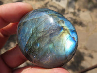 Polished Flashy Labradorite Palm Stones  x 12 From Tulear, Madagascar - TopRock