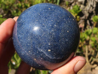 Polished Blue Lazulite Spheres  x 3 From Madagascar - Toprock Gemstones and Minerals 