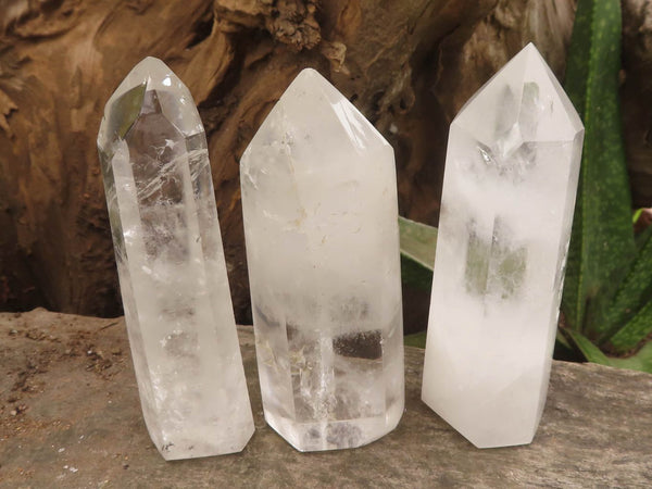 Polished Clear Quartz Crystal Points x 6 From Madagascar - TopRock