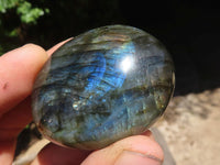 Polished Flashy Labradorite Palm Stones  x 12 From Tulear, Madagascar - TopRock