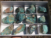 Natural Large Rough Blue Shattuckite Specimens  x 12 From Kaokoveld, Namibia - TopRock