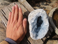 Polished Blue Celestite Geode Specimen  x 1 From Sakoany, Madagascar