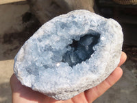 Polished Blue Celestite Geode Specimen  x 1 From Sakoany, Madagascar