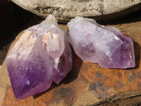 Natural Jacaranda Amethyst Clusters  x 6 From Mumbwa, Zambia - Toprock Gemstones and Minerals 