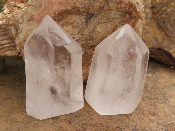 Polished Clear Quartz Crystal Points x 6 From Madagascar - TopRock