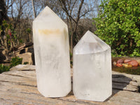 Polished Clear Quartz Crystal Points x 2 From Antsirabe, Madagascar