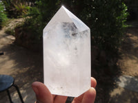 Polished Clear Quartz Crystal Points x 2 From Antsirabe, Madagascar