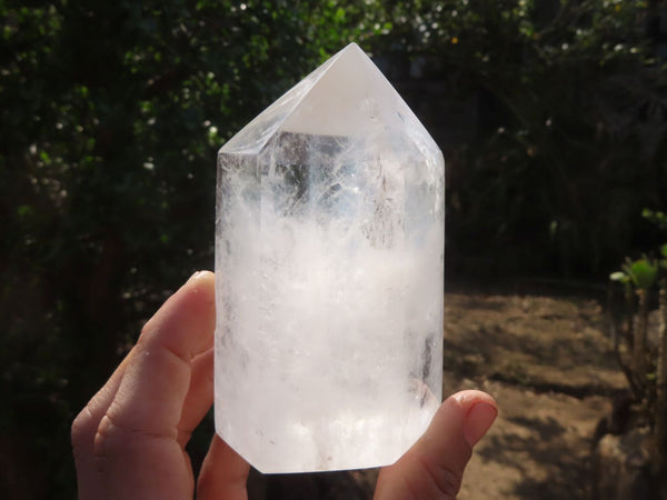 Polished Clear Quartz Crystal Points x 2 From Antsirabe, Madagascar