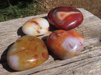 Polished Stunning Selection Of Carnelian Agate Hearts  x 4 From Madagascar - TopRock