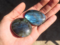 Polished Labradorite Palm Stones x 12 From Tulear, Madagascar