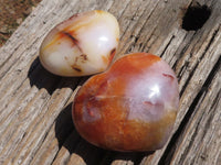 Polished Stunning Selection Of Carnelian Agate Hearts  x 4 From Madagascar - TopRock