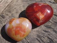 Polished Stunning Selection Of Carnelian Agate Hearts  x 4 From Madagascar - TopRock