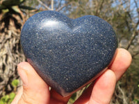 Polished Blue Lazulite Hearts  x 6 From Madagascar - Toprock Gemstones and Minerals 