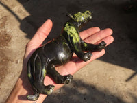 Polished  Leopard Stone Hand Crafted Lioness Carving  x 1 From Zimbabwe