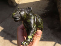 Polished  Leopard Stone Hand Crafted Lioness Carving  x 1 From Zimbabwe