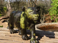 Polished  Leopard Stone Hand Crafted Lioness Carving  x 1 From Zimbabwe