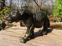 Polished  Leopard Stone Hand Crafted Lioness Carving  x 1 From Zimbabwe