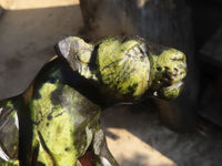 Polished  Leopard Stone Hand Crafted Lioness Carving  x 1 From Zimbabwe