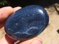 Polished Blue Lazulite Palm Stones  x 12 From Madagascar - TopRock