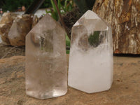 Polished Clear Quartz Crystal Points x 6 From Madagascar - TopRock