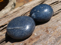 Polished Blue Lazulite Palm Stones  x 12 From Madagascar - TopRock