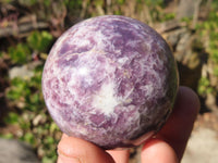 Polished Purple Lepidolite Spheres  x 4 From Madagascar