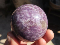 Polished Purple Lepidolite Spheres  x 4 From Madagascar