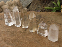 Polished Clear Quartz Crystal Points x 6 From Madagascar - TopRock