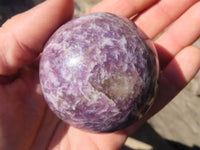 Polished Purple Lepidolite Spheres  x 4 From Madagascar