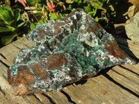 Natural Drusy Quartz Coated Ball Malachite On Red Copper Dolomite Specimen x 1 From Congo - Toprock Gemstones and Minerals 