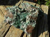 Natural Drusy Quartz Coated Ball Malachite On Red Copper Dolomite Specimen x 1 From Congo - Toprock Gemstones and Minerals 